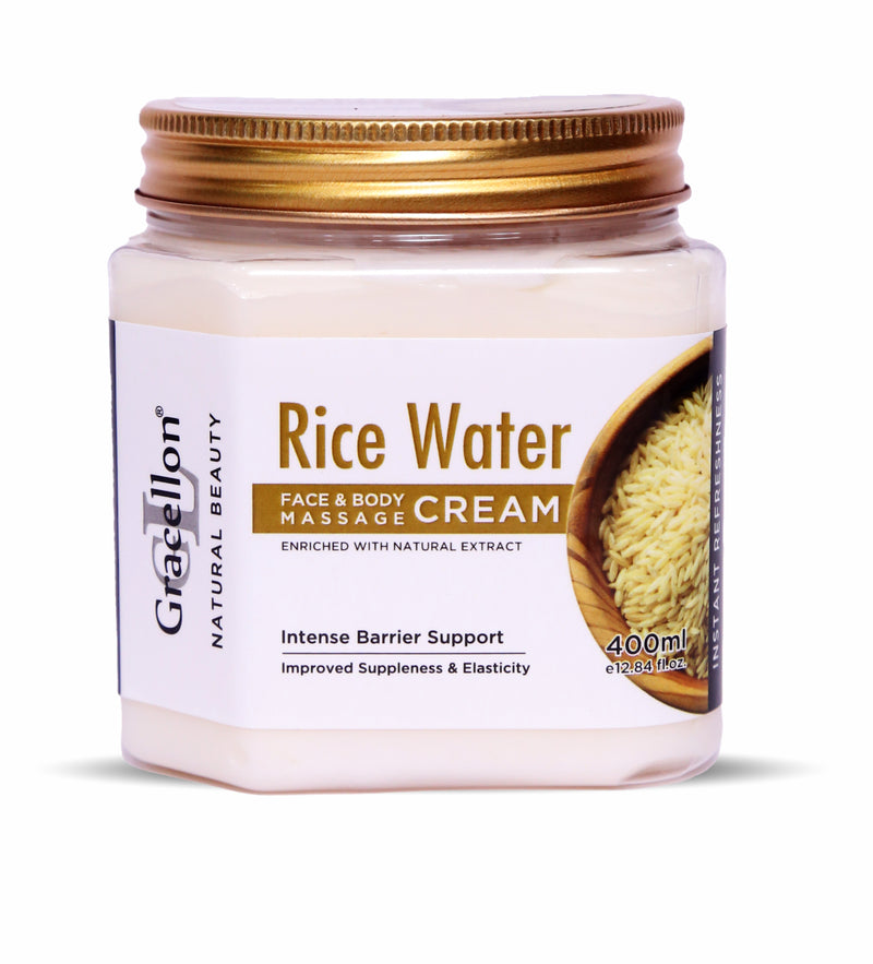 RICE WATER FACE & BODY MASSAGE CREAM WITH CERAMIDES | STRENGTHEN THE SKIN BARRIER & LOCK IN MOISTURE