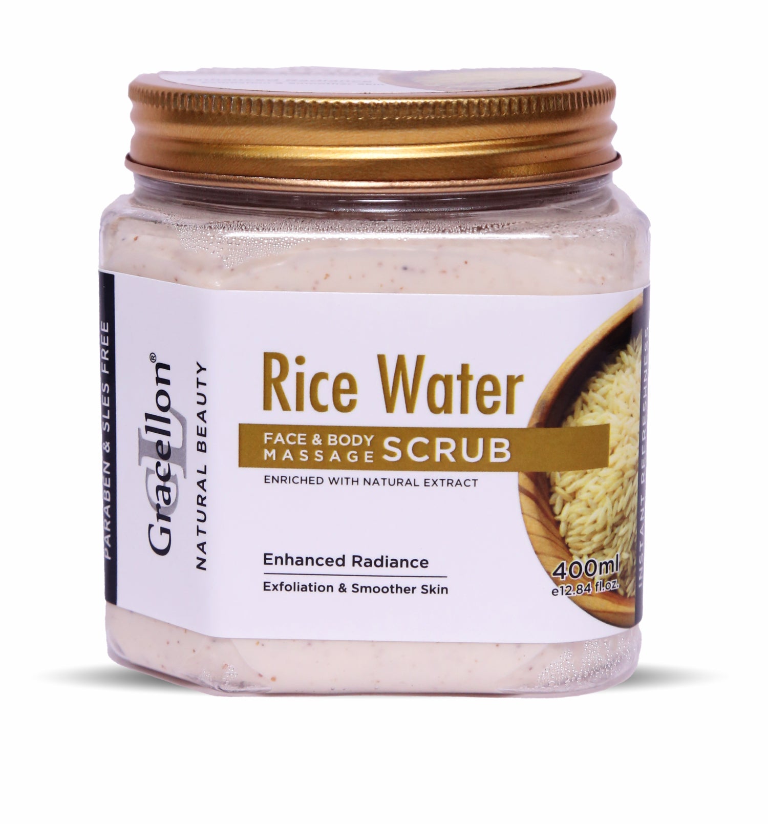 RICE WATER FACE & BODY MASSAGE SCRUB WITH CERAMIDES Scrub (400 ml)