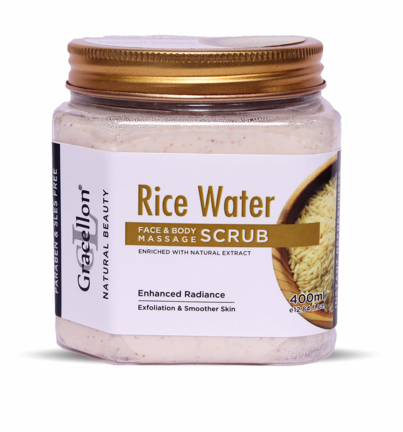 RICE WATER FACE & BODY MASSAGE SCRUB WITH CERAMIDES Scrub (400 ml)
