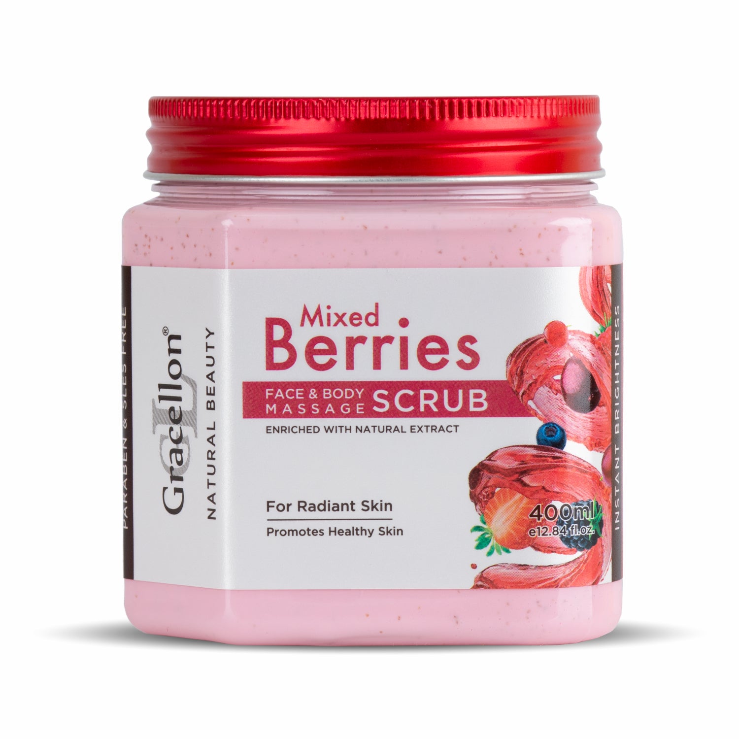 Mixed Berries Face and Body Massage Scrub | Instant Brightness Scrub (400 ml)